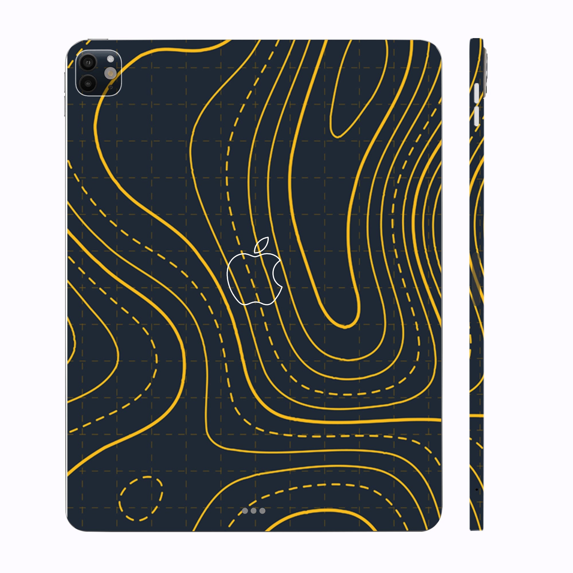 Apple iPad Pro 13 M4 2024 Yellow Contour Lines Tablet Skins