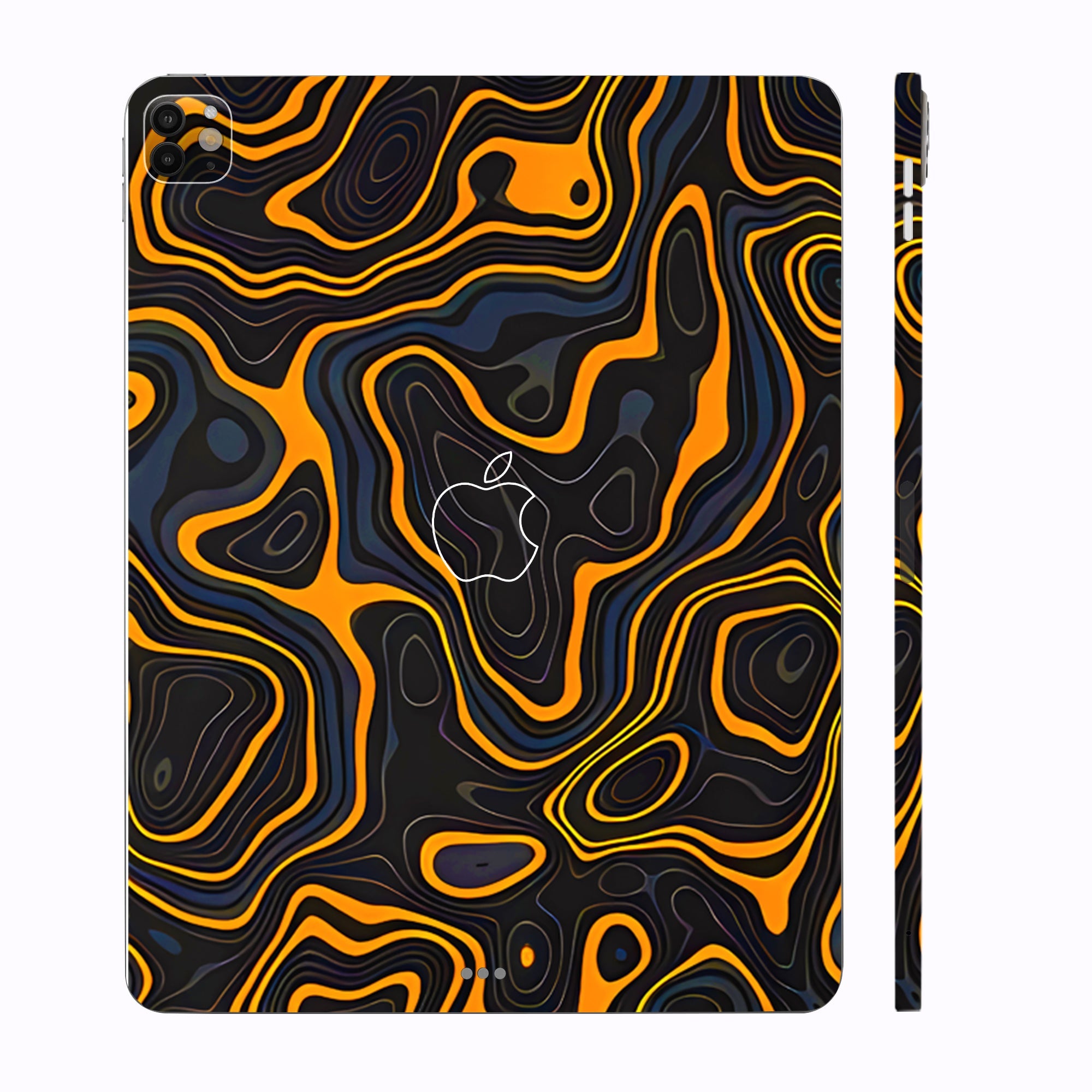Apple iPad Pro 13 M4 2024 Amber Topographic Waves Tablet Skins