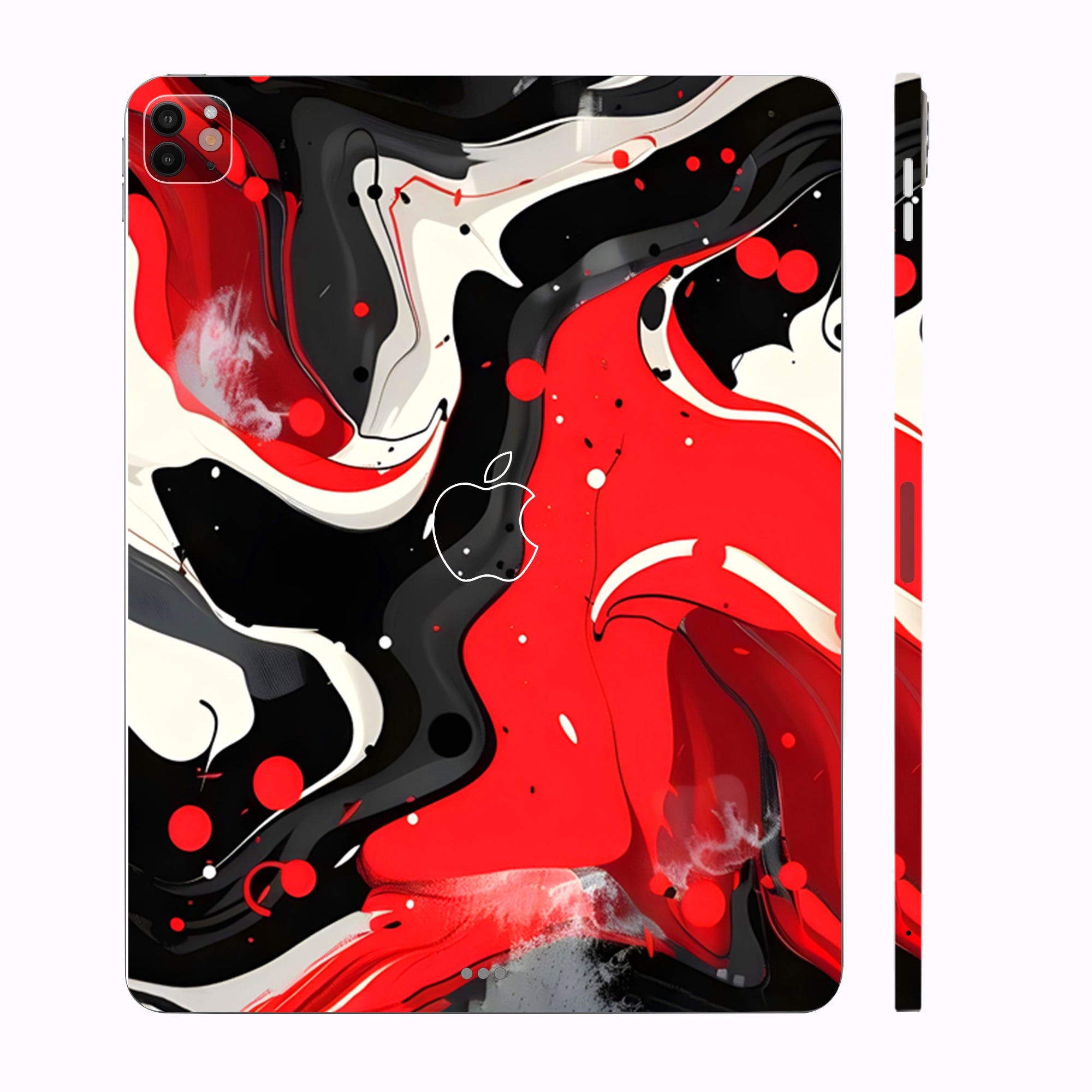 Apple iPad Pro 13 M4 2024 Scarlet and White Motion Tablet Skins