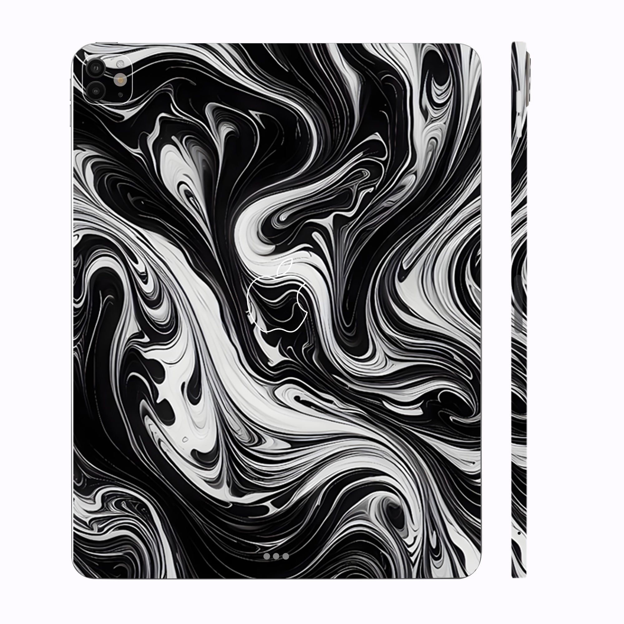 Apple iPad Pro 13 M4 2024 Black and White Marble Tablet Skins