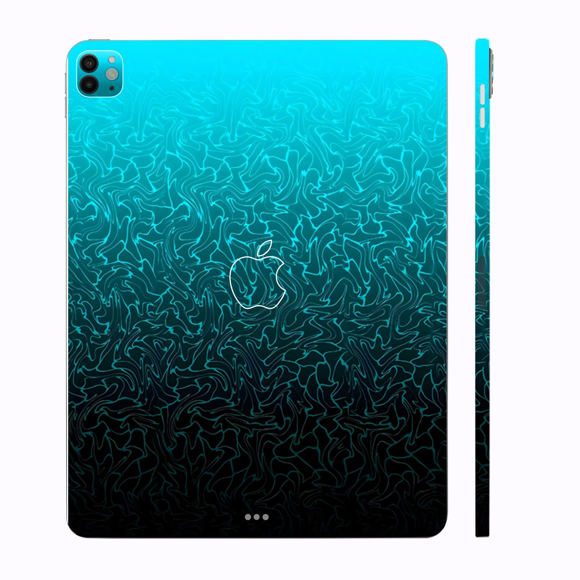 Apple iPad Pro 13 M4 2024 Cyan Blue to Black Gradient Tablet Skins