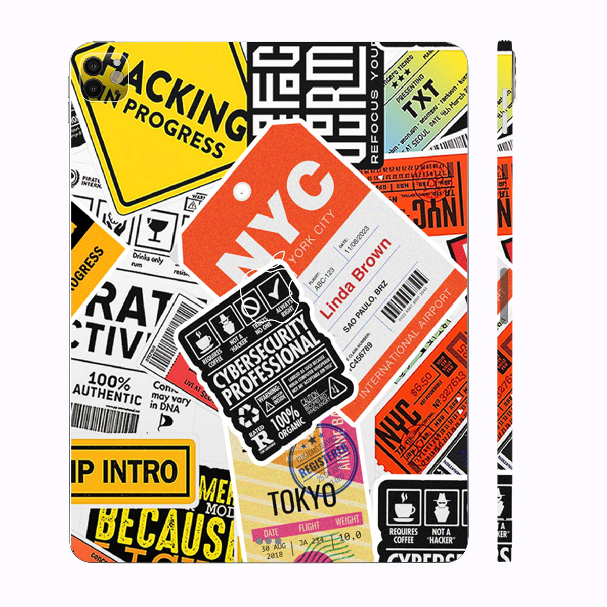 Apple iPad Pro 13 M4 2024 Tech Aesthetic Sticker Collage Tablet Skins