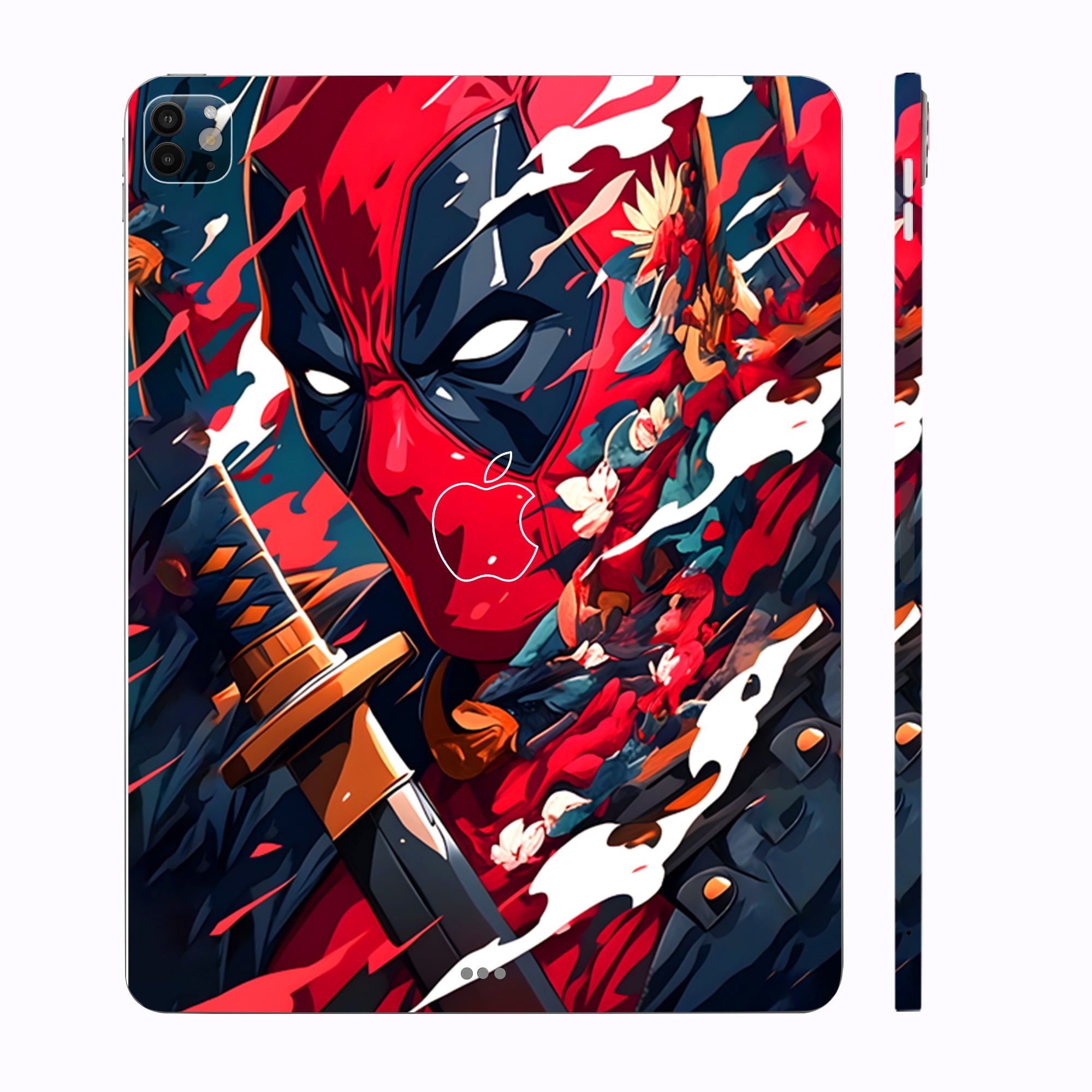 Apple iPad Pro 13 M4 2024 Deadpool Artful Chaos with Katana Movies Tablet Skins