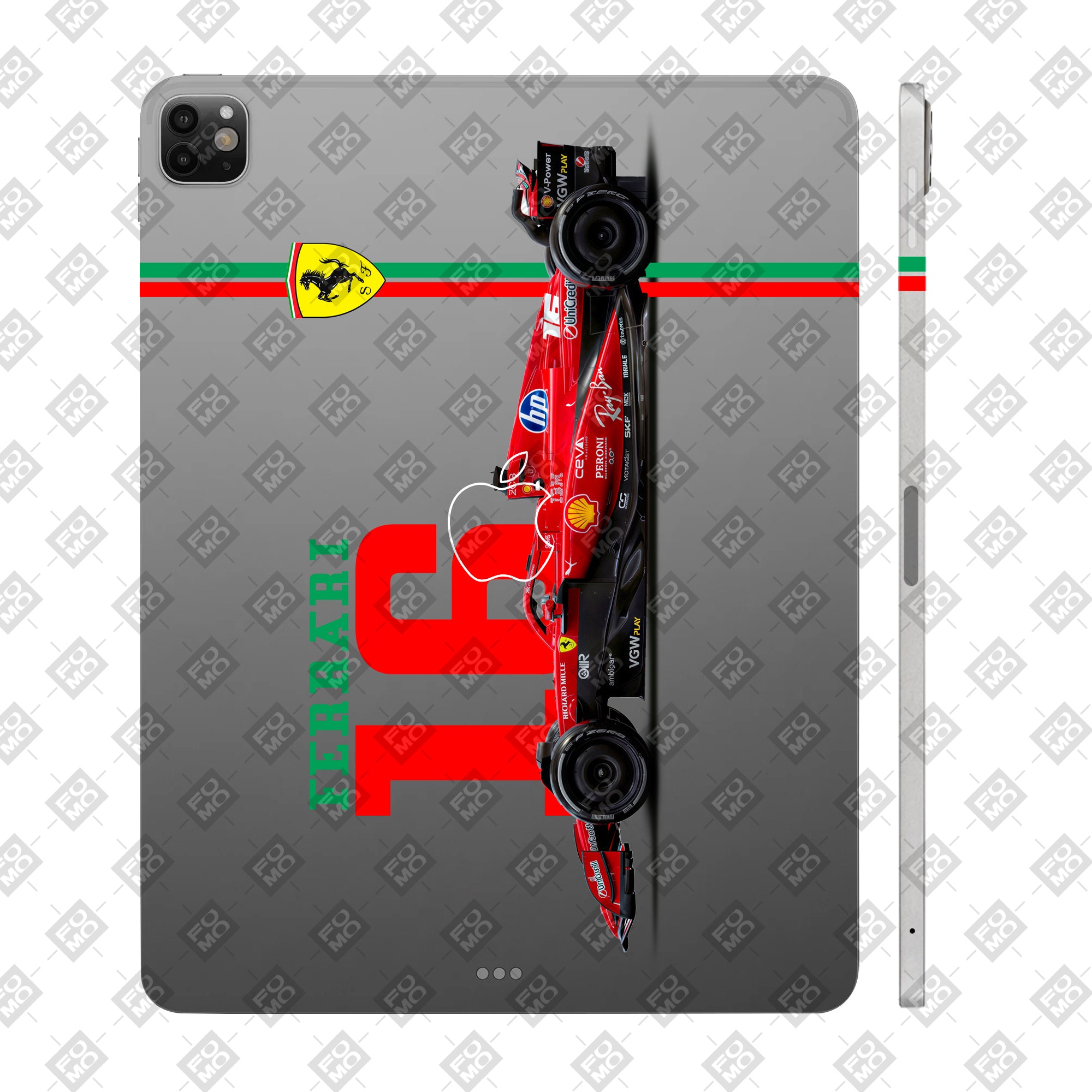 Apple iPad Pro 13 M4 2024 Transparent Ferrari Flame Tablet Skin