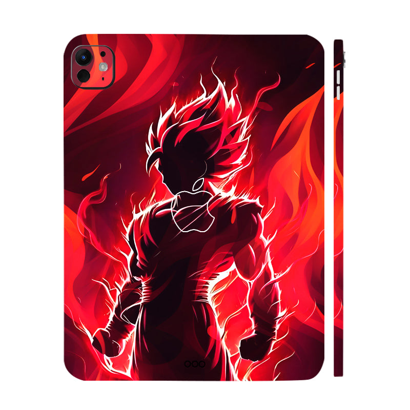 Apple iPad Pro 13 M5 2025 Goku in Fiery Red Anime Tablet Skins