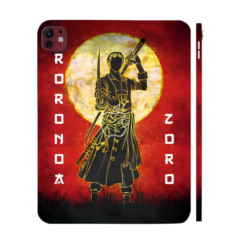 Apple iPad Pro 13 M5 2025 Roronoa Zoro with Golden Moon Anime Tablet Skins