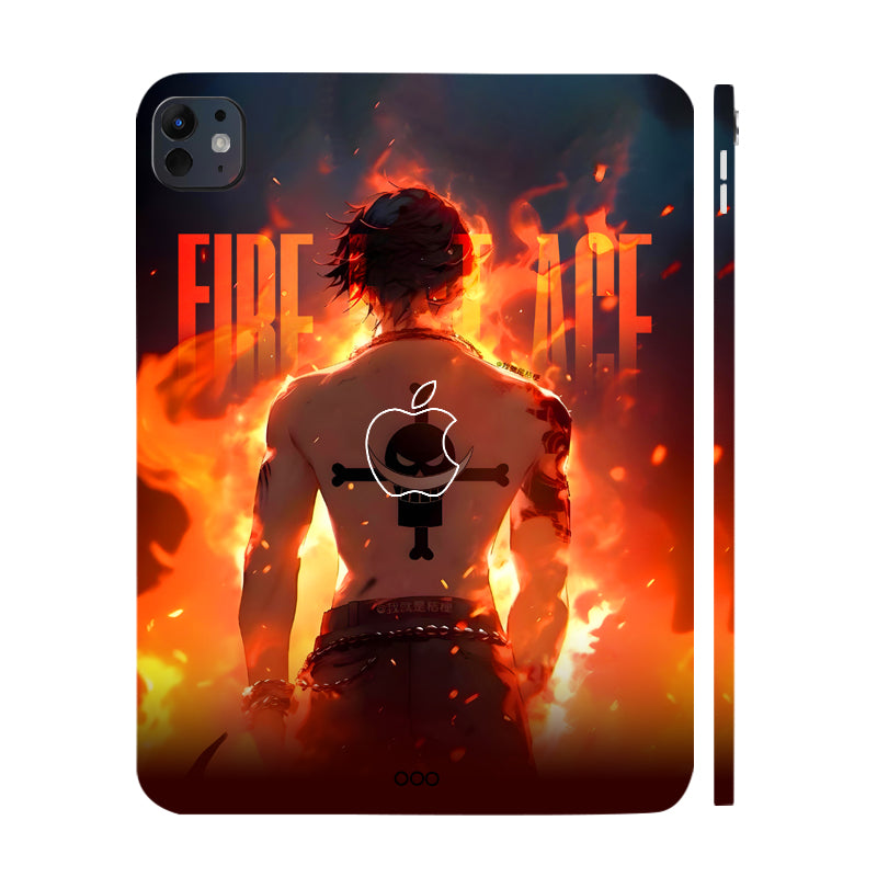 Apple iPad Pro 13 M5 2025 Portgas D. Ace Fire Fist Flame Anime Tablet Skins