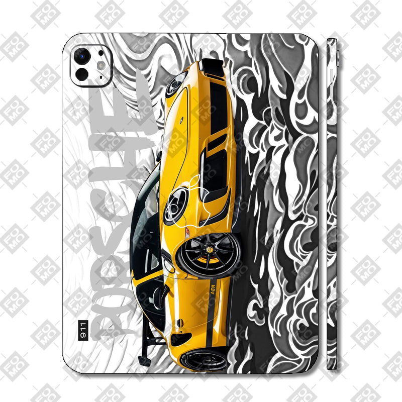 Apple iPad Pro 13 M5 2025 Porsche 911 Yellow Blaze Cars & Bikes Tablet Skins