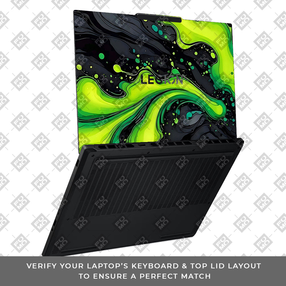 Neon Green Paint Swirls Lenovo Legion 5 15AHP10 Laptop Skin