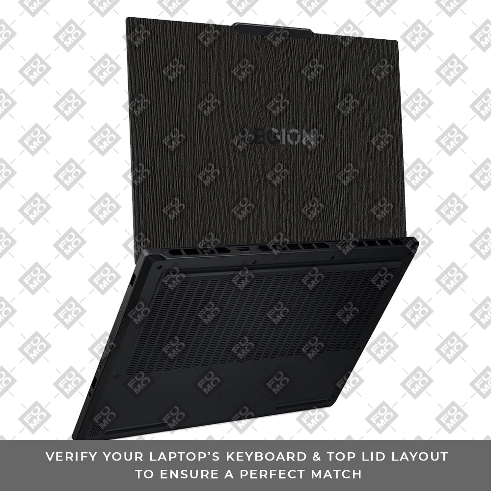 Textured Black Wood Lenovo Legion 5 15AHP10 Laptop Skin