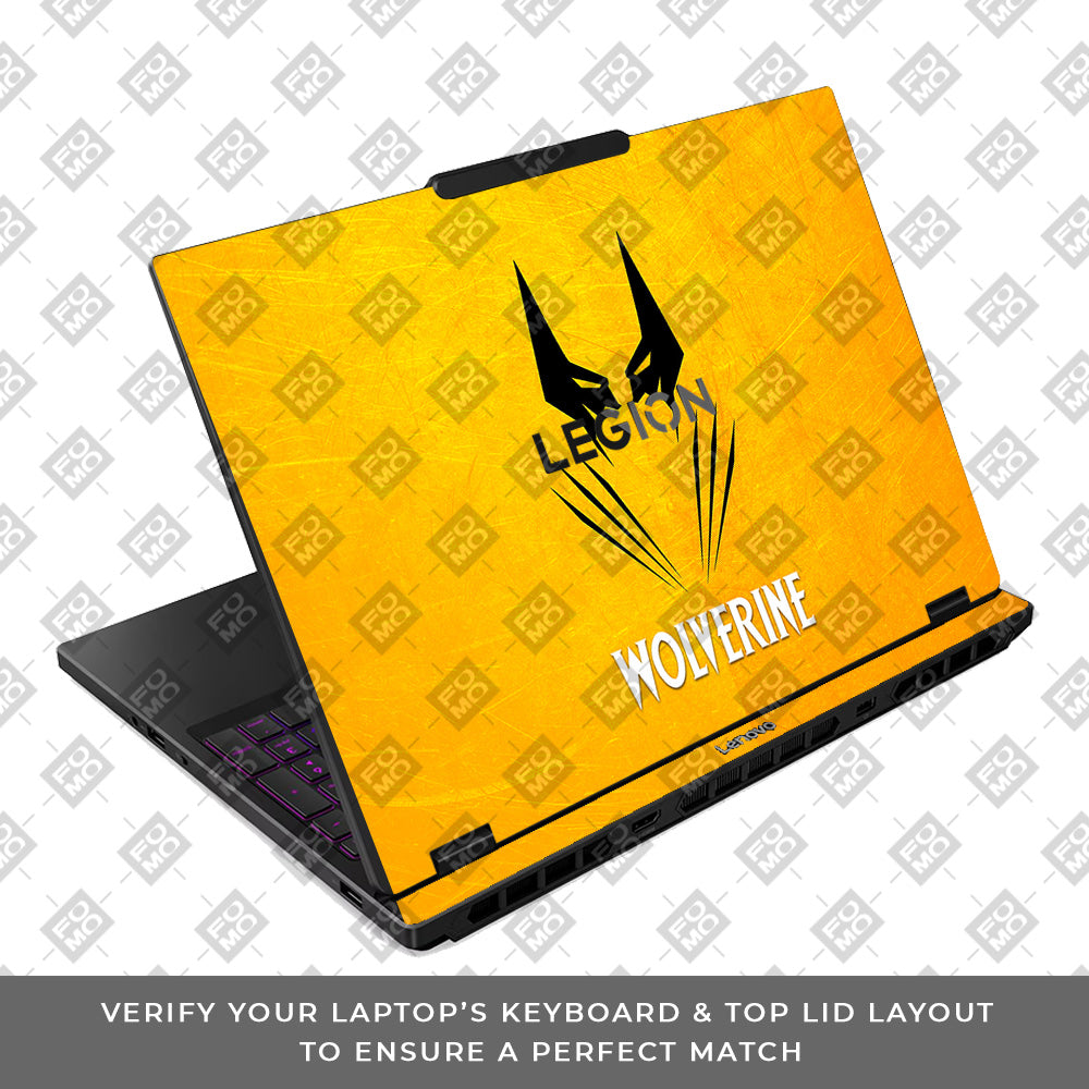Wolverine with Yellow Background Lenovo Legion 5 15IRX10 Laptop Skin