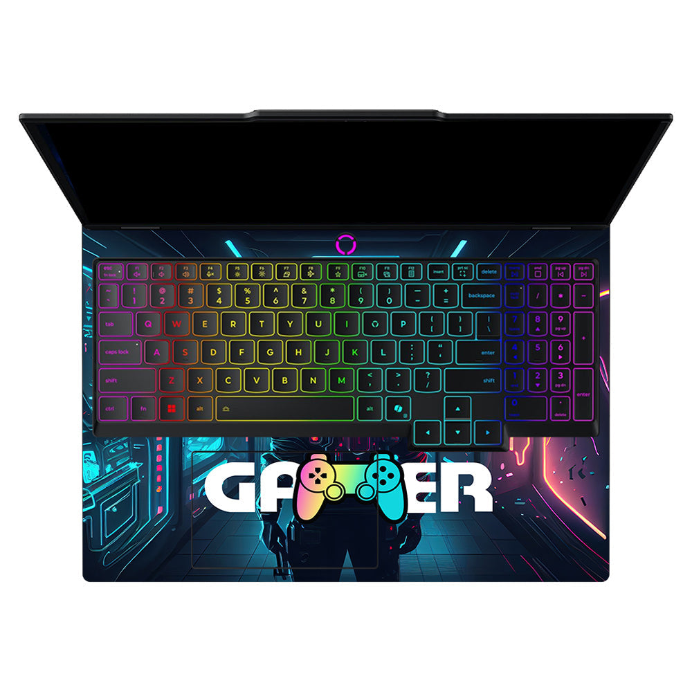 Gamer in Glowing Background Gaming Lenovo Legion 5 15IAX10 Laptop Skin