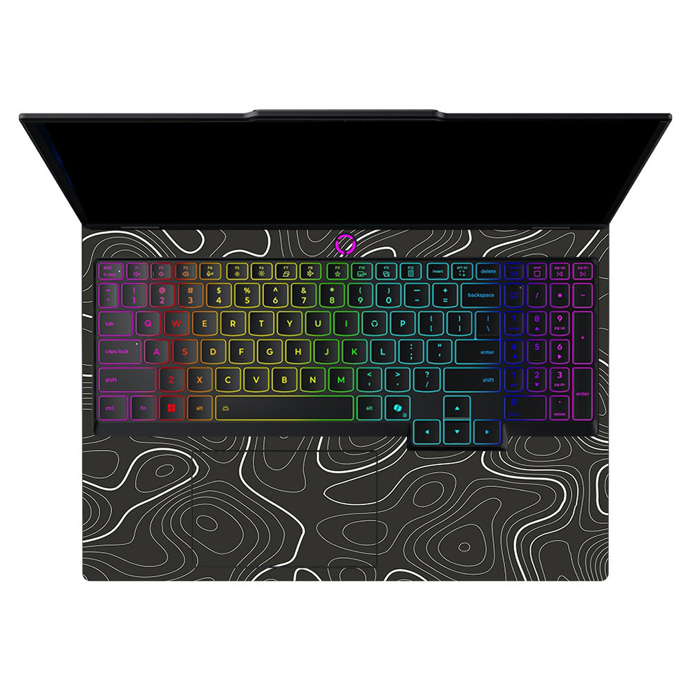 Grayscale Topographic Lines Lenovo Legion 5 15IRX10 Laptop Skin