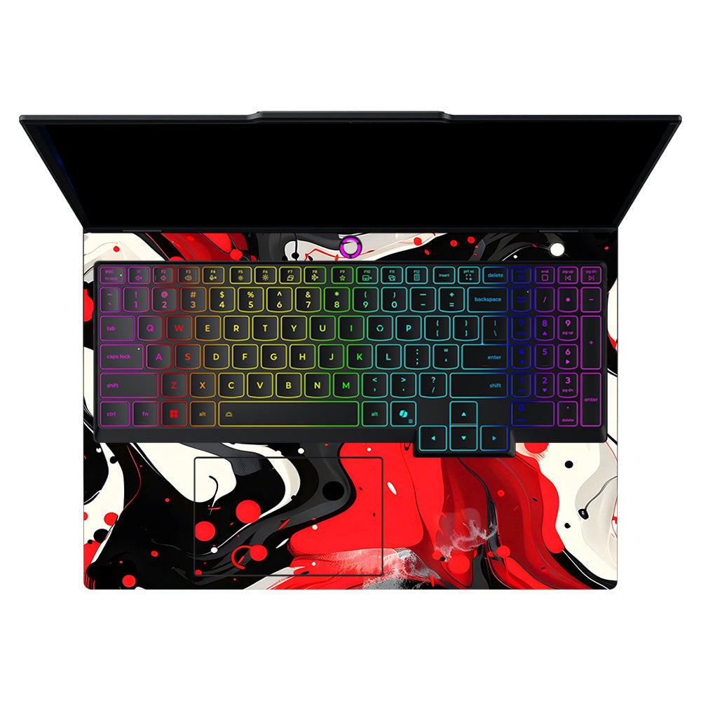 Red and White Paint Swirls Lenovo Legion 5 15IRX10 Laptop Skin