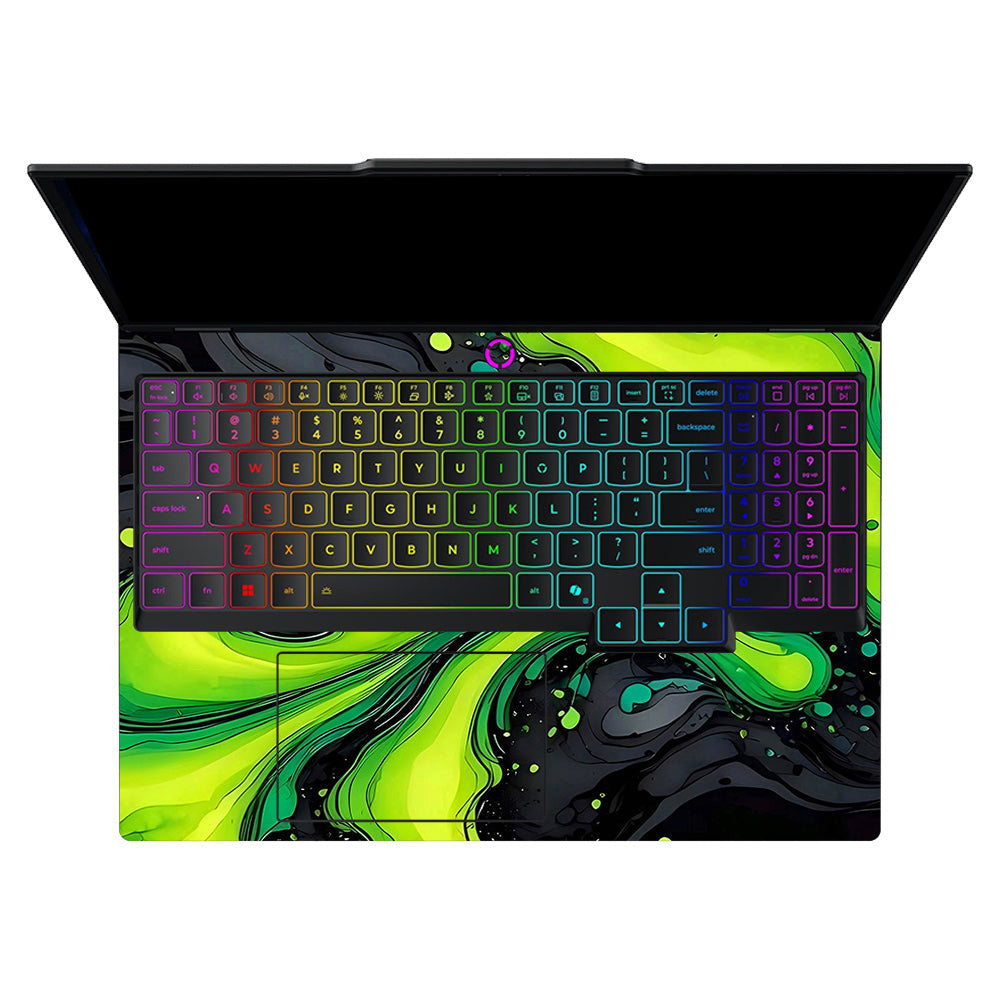 Neon Green Paint Swirls Lenovo Legion 5 15IRX10 Laptop Skin