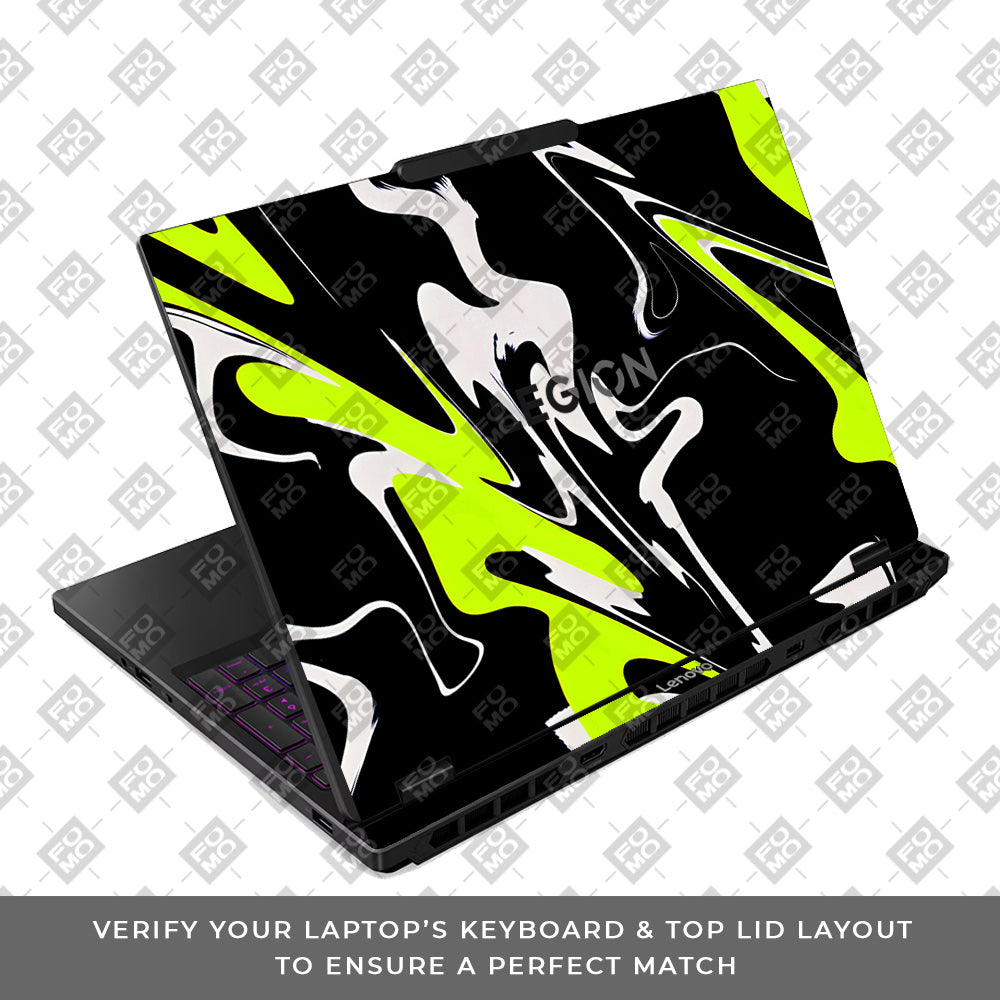 Neon Green and Black Patterns Lenovo Legion 5 15IRX10 Laptop Skin