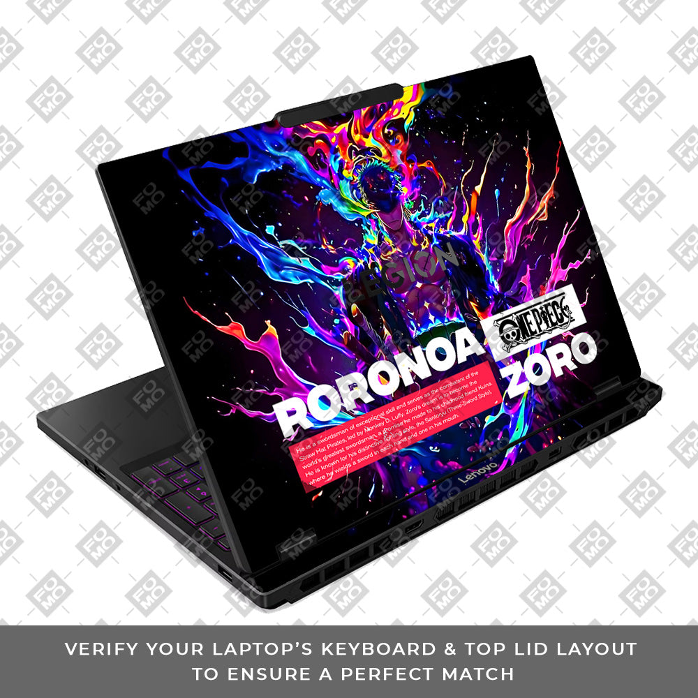 Zoro with Neon Flames Lenovo Legion 5 15IRX10 Laptop Skin