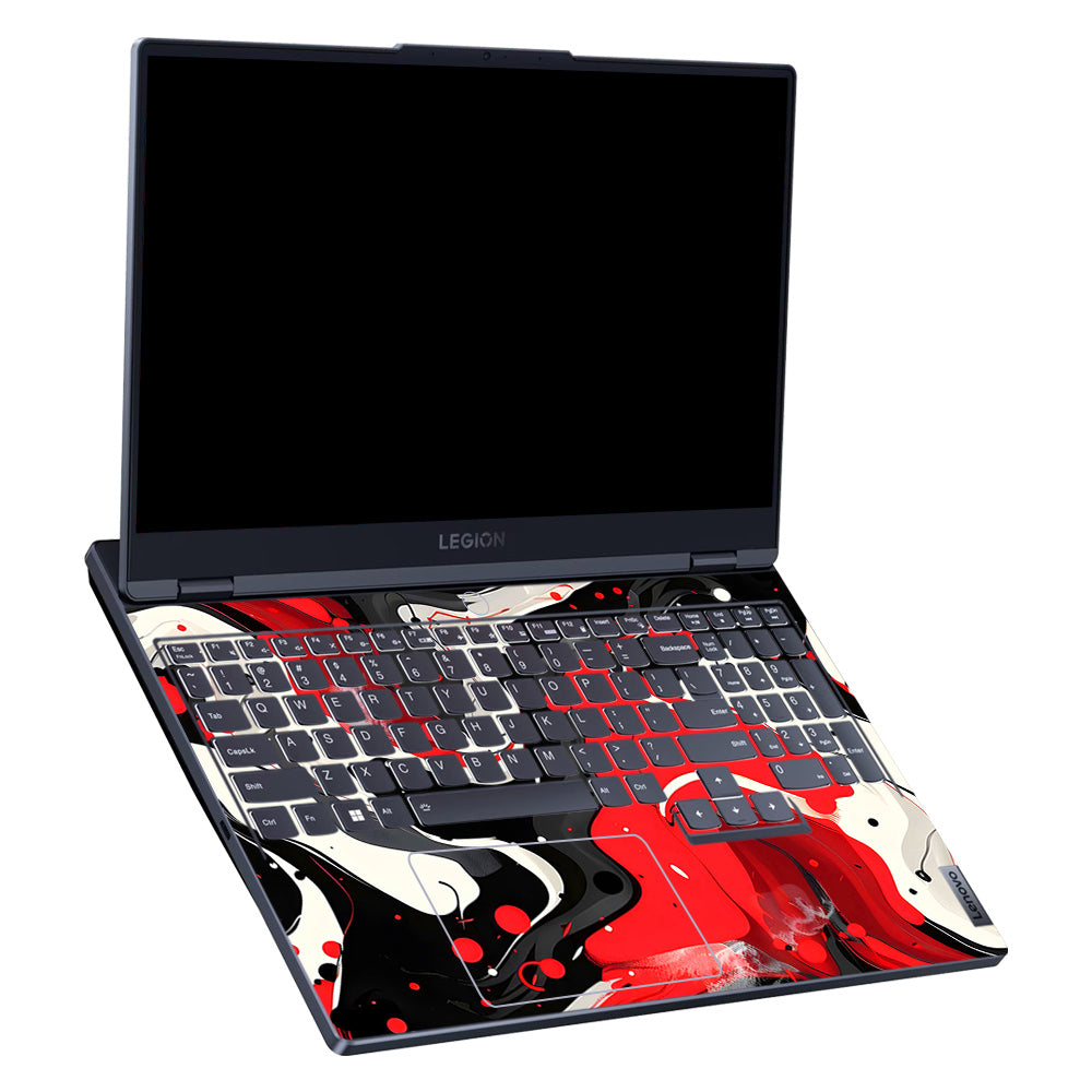 Red and White Paint Swirls Lenovo Legion 5 15IRX9 Laptop Skin