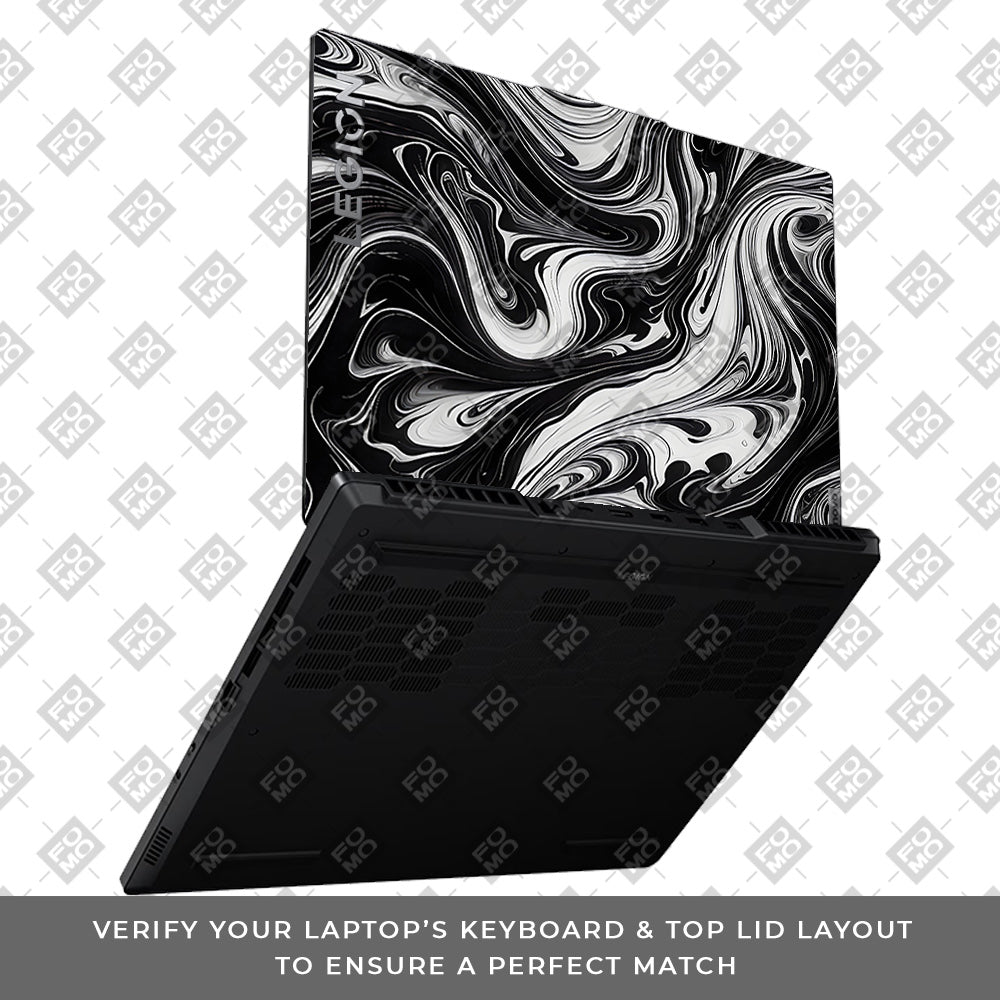 Black and White Marble Lenovo Legion 5 15ARP8 Laptop Skin