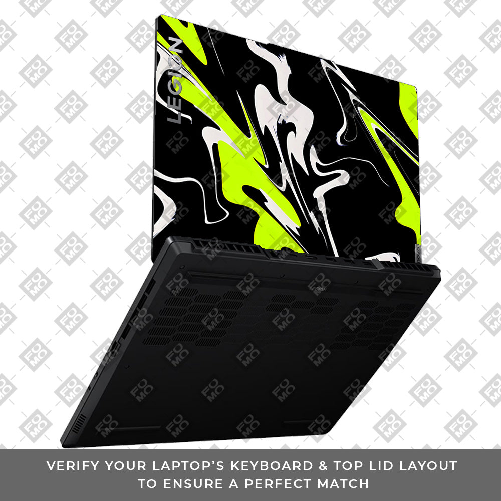 Neon Green and Black Patterns Lenovo Legion 5 15ARP8 Laptop Skin