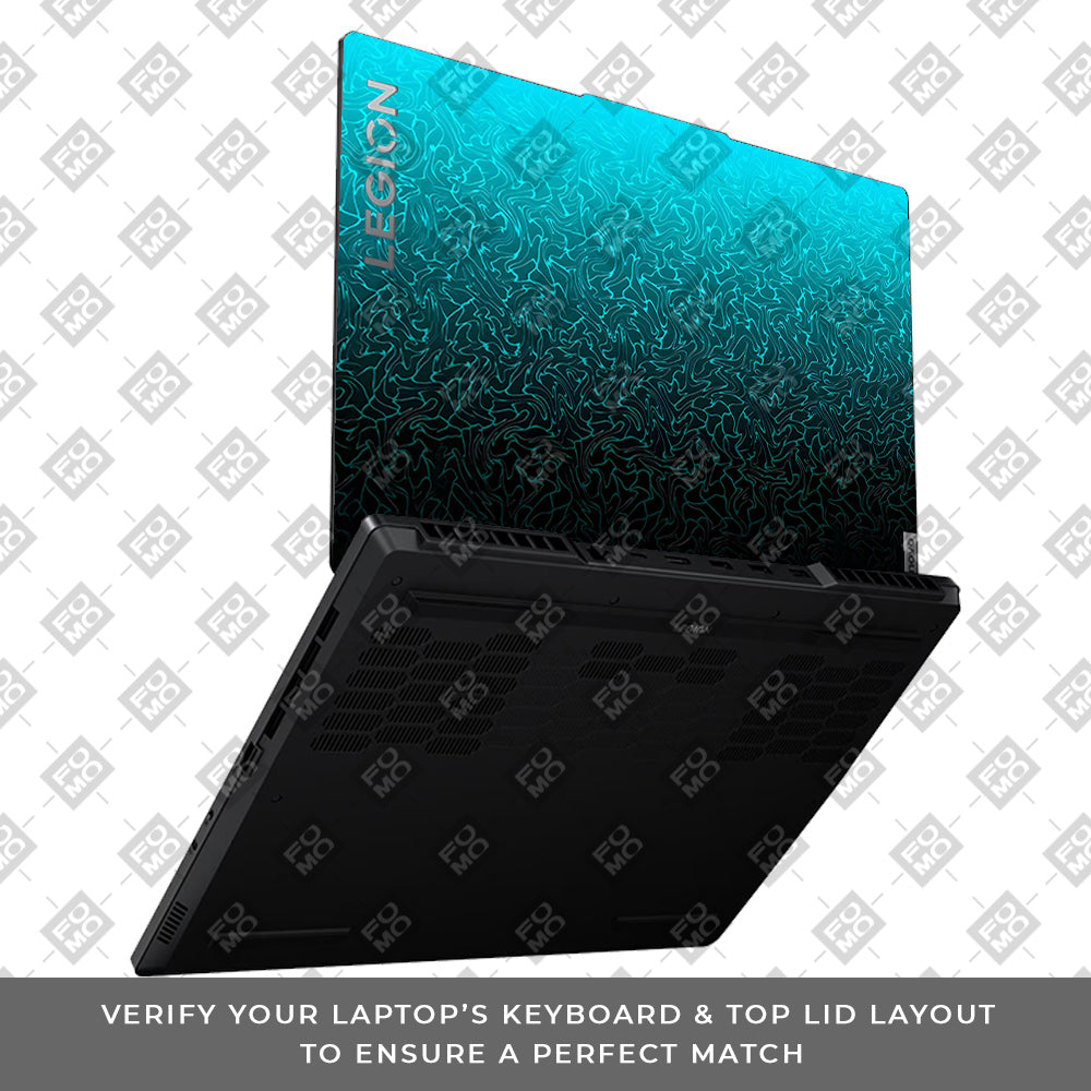 Cyan Blue to Black Lenovo Legion 5 15ARP8 Laptop Skin