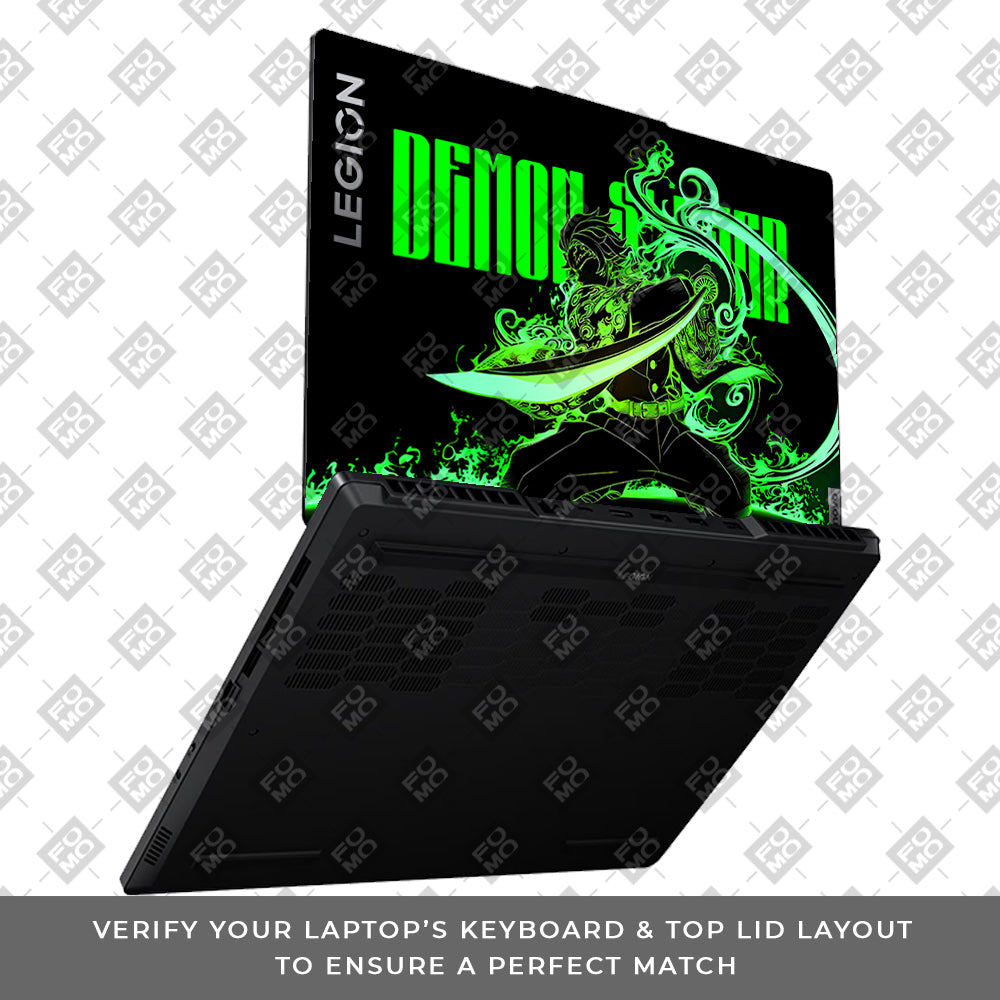 Tanjiro Green Flame Dance Lenovo Legion 5 15ARP8 Laptop Skin