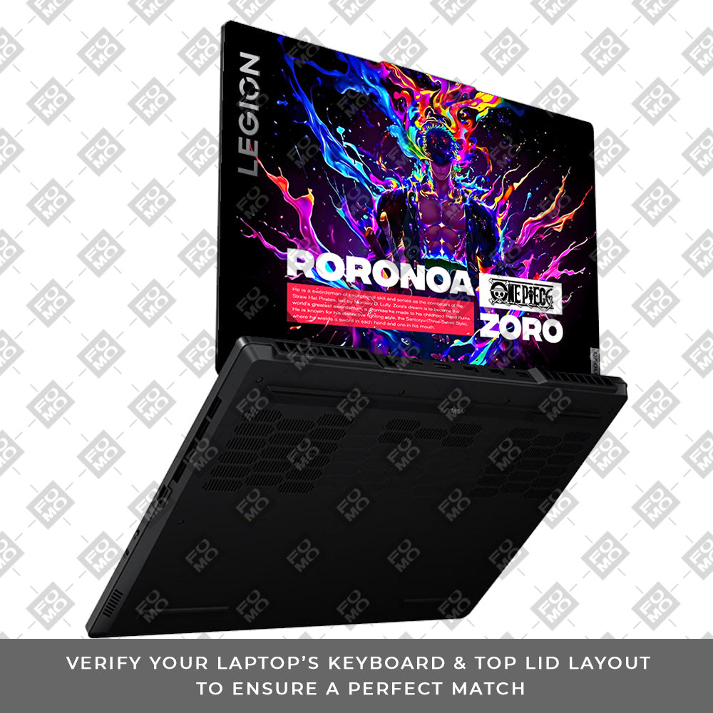 Zoro with Neon Flames Lenovo Legion 5 15ARP8 Laptop Skin