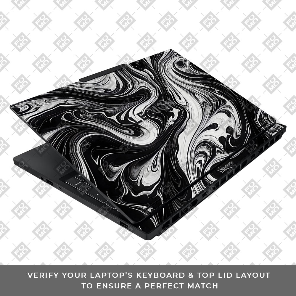 Black and White Marble Lenovo Legion 5 15IAX10 Laptop Skin
