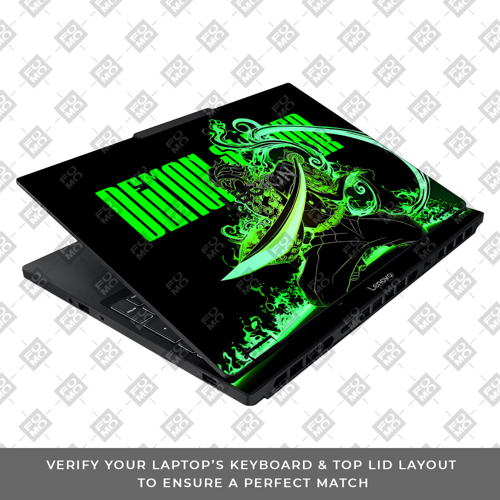 Tanjiro Green Flame Dance Lenovo Legion 5 15IAX10 3D Laptop Skin
