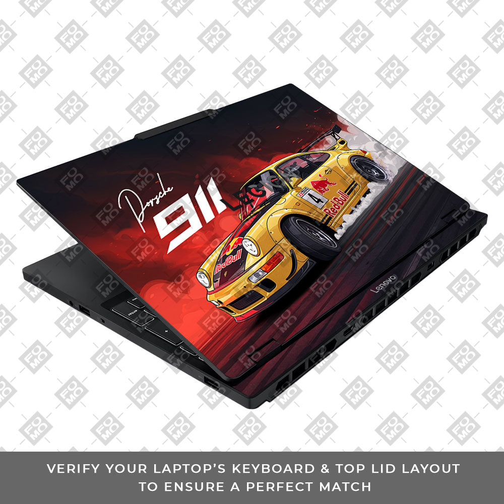 Porsche 911 Red Bull Classic Racer Lenovo Legion 5 15IAX10 3D Laptop Skin