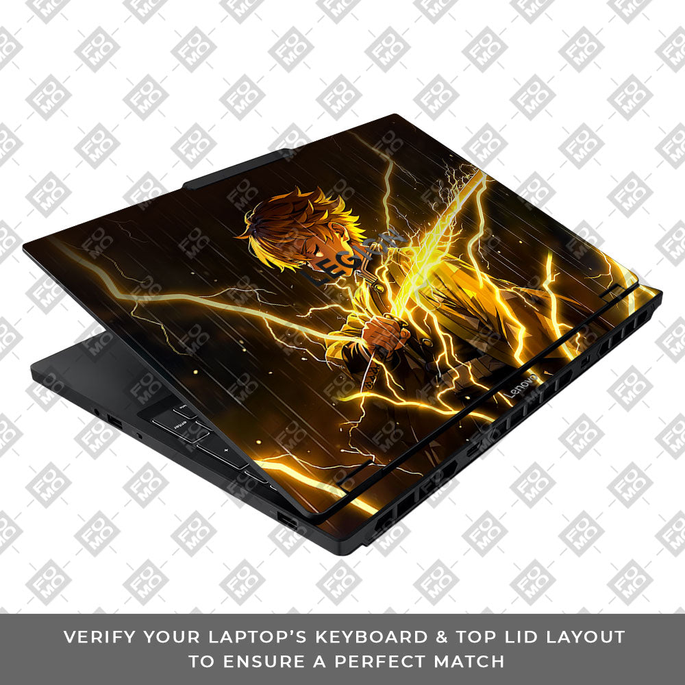 Thunder Soul Lightning Zenitsu Lenovo Legion 5 15IAX10 3D Laptop Skin