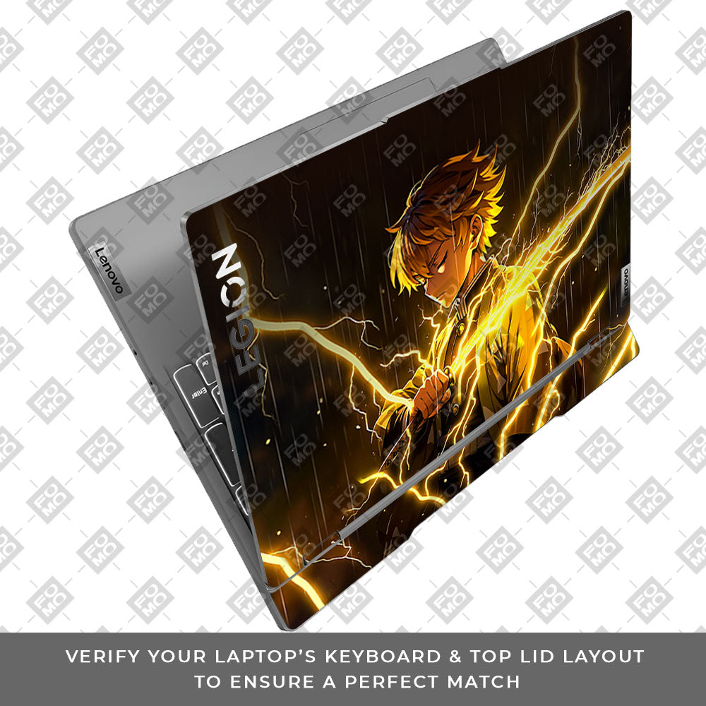 Thunder Soul Lightning Zenitsu Lenovo Legion 5 15IRX9 3D Laptop Skin
