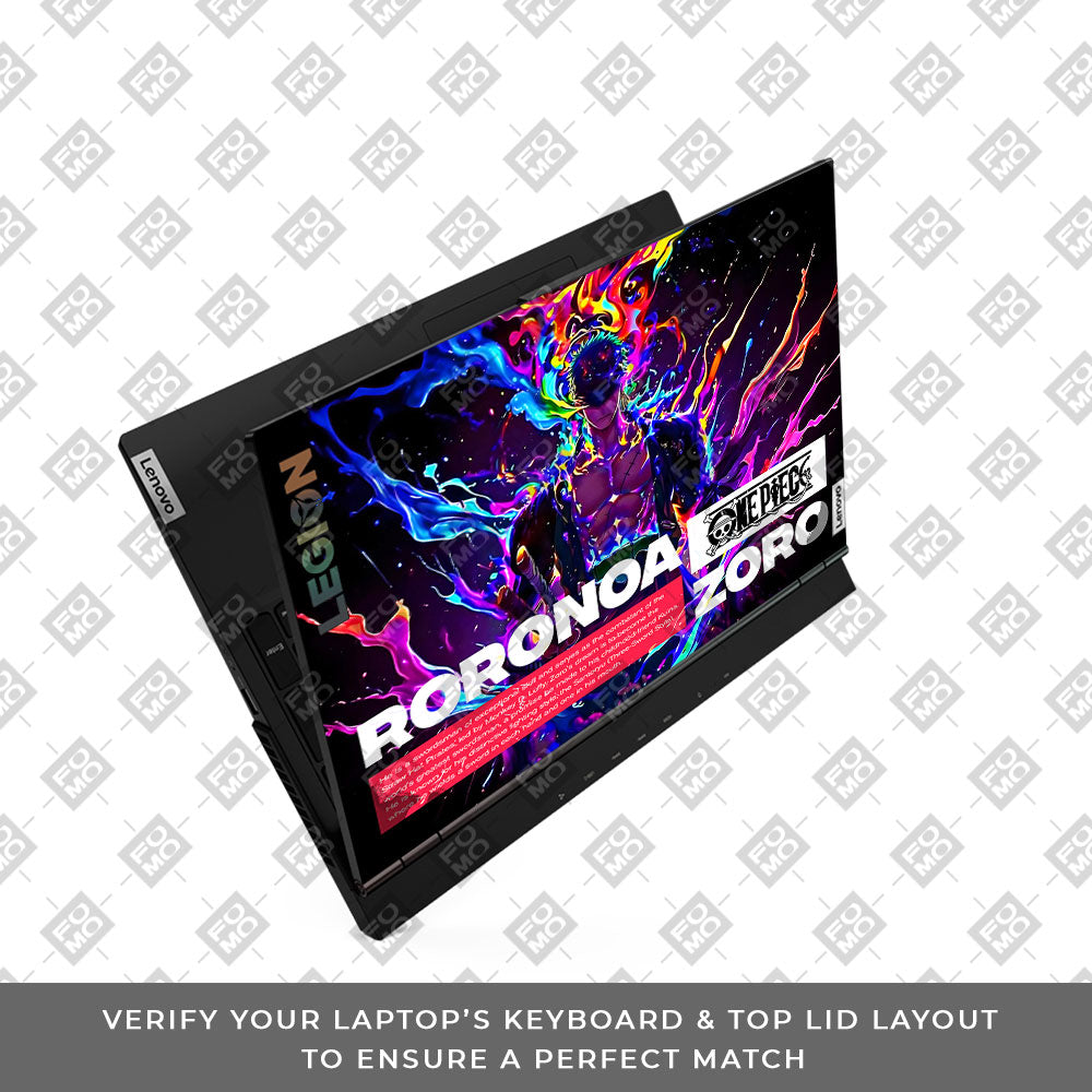 Zoro with Neon Flames Lenovo Legion 5 15ARH05 Laptop Skin
