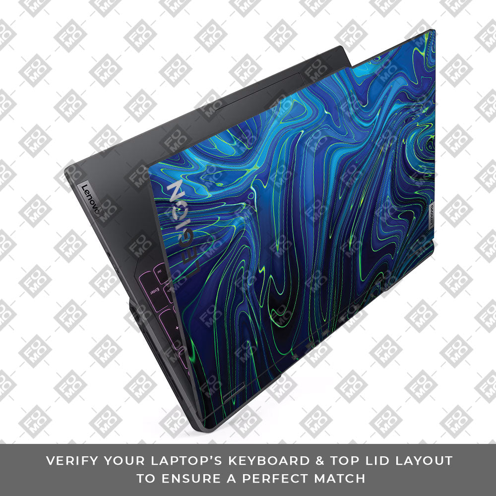Cobalt Liquid Design Lenovo Legion 5 Pro 16IRX8 and 16IRX9 Laptop Skin