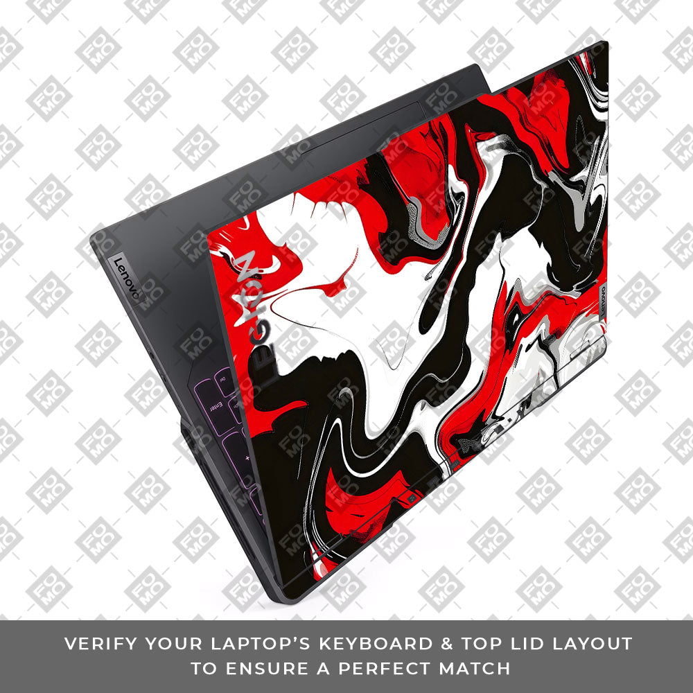 Red and White Marble Lenovo Legion 5 Pro 16IRX8 and 16IRX9 Laptop Skin