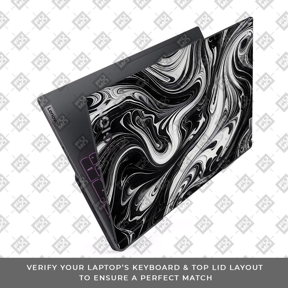 Black and White Marble Lenovo Legion 5 Pro 16IRX8 and 16IRX9 Laptop Skin