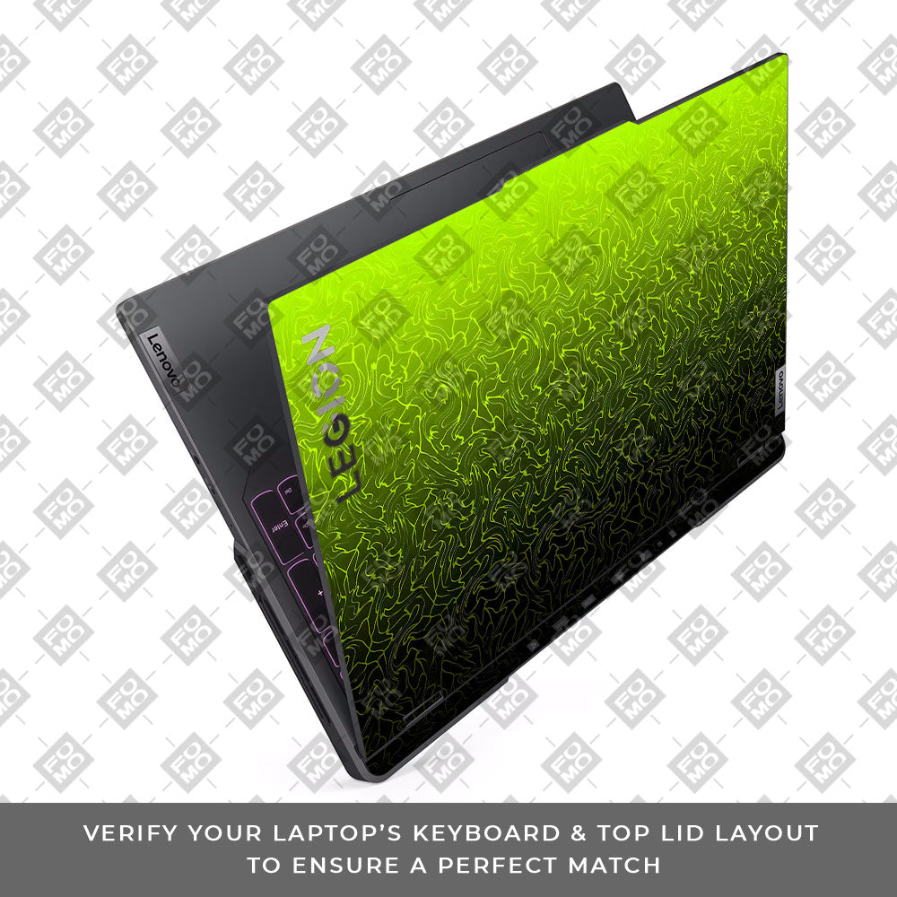 Lime Yellow to Black Gradient Lenovo Legion 5 Pro 16IRX8 and 16IRX9 Laptop Skin