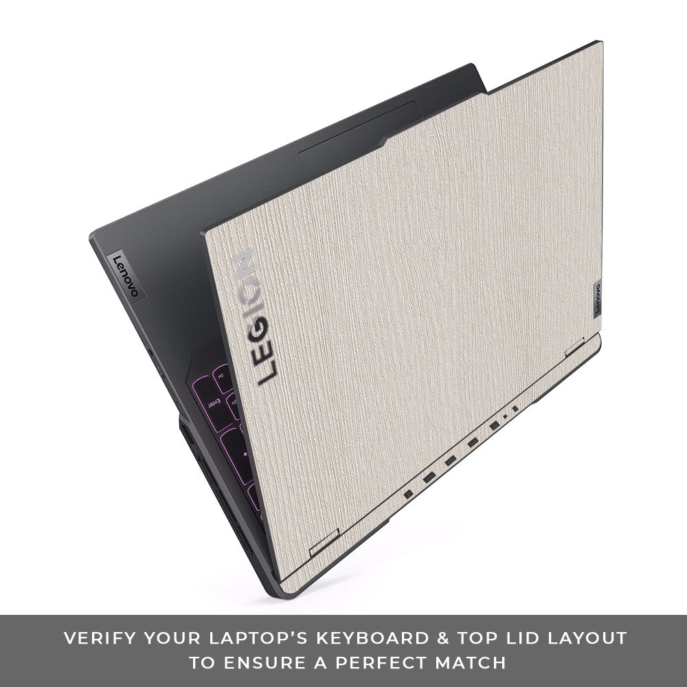 Textured White Wood Lenovo Legion 5 Pro 16IRX8 and 16IRX9 Laptop Skin