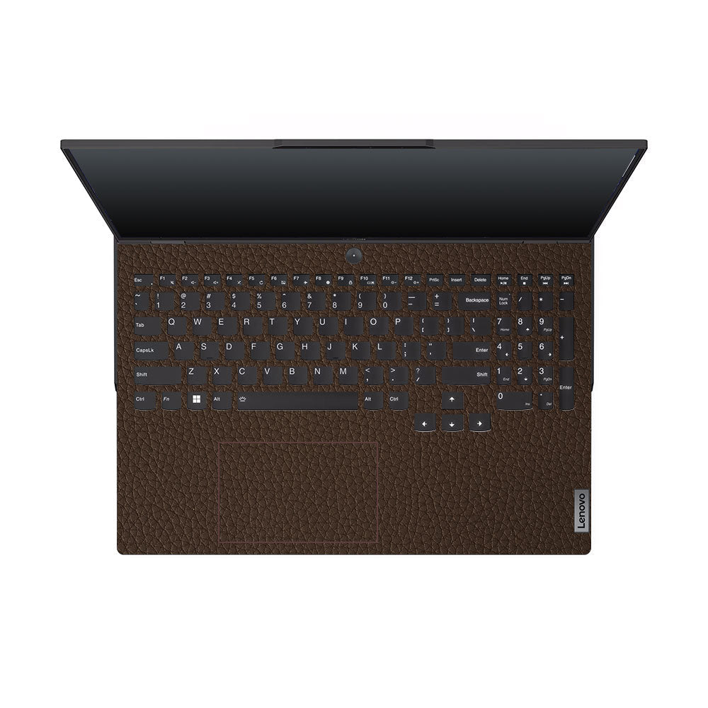 Textured Brown Leather Lenovo Legion 5 Pro 16IRX8 and 16IRX9 Laptop Skin