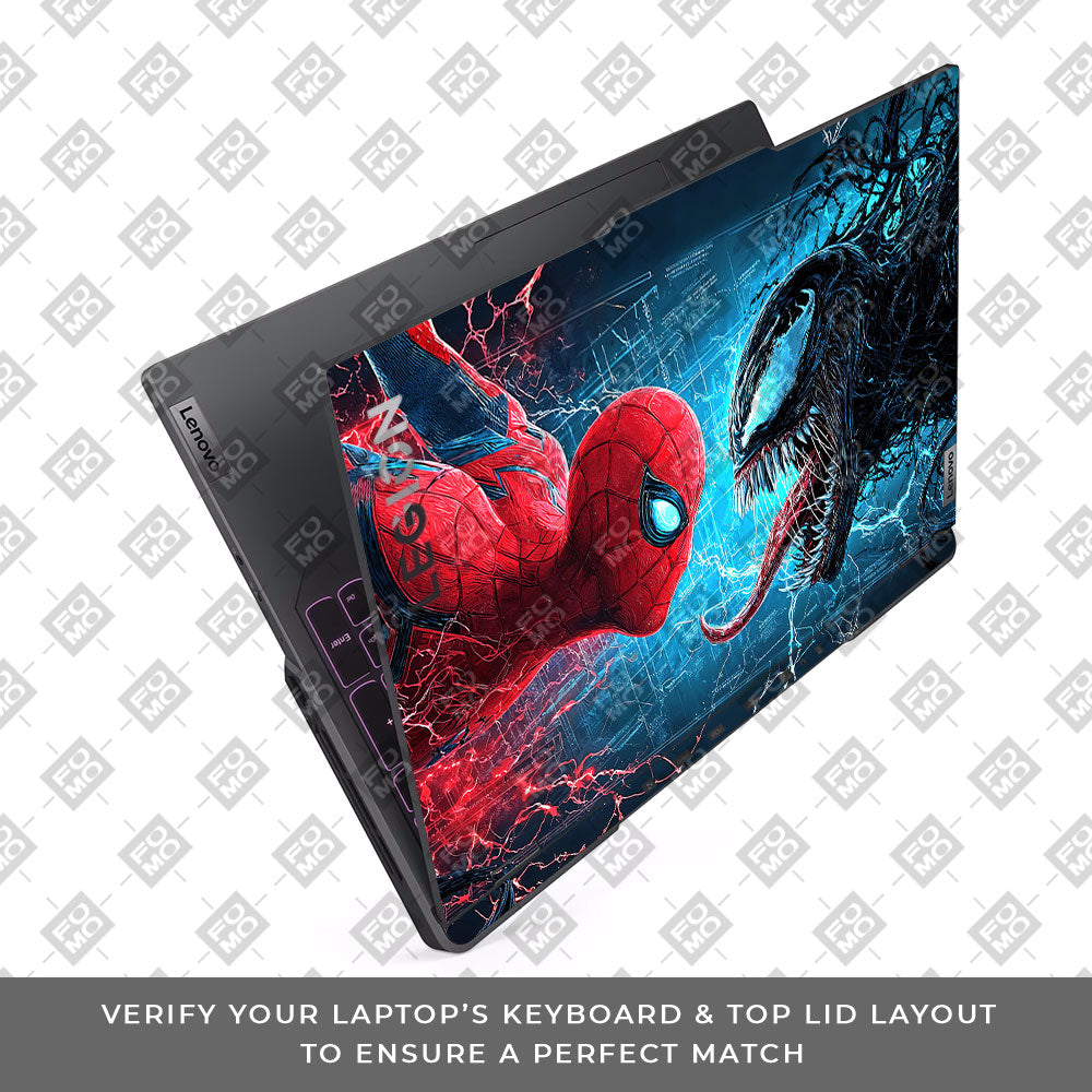 Spiderman vs Venom Showdown Lenovo Legion 5 Pro 16IRX8 and 16IRX9 3D Laptop Skin