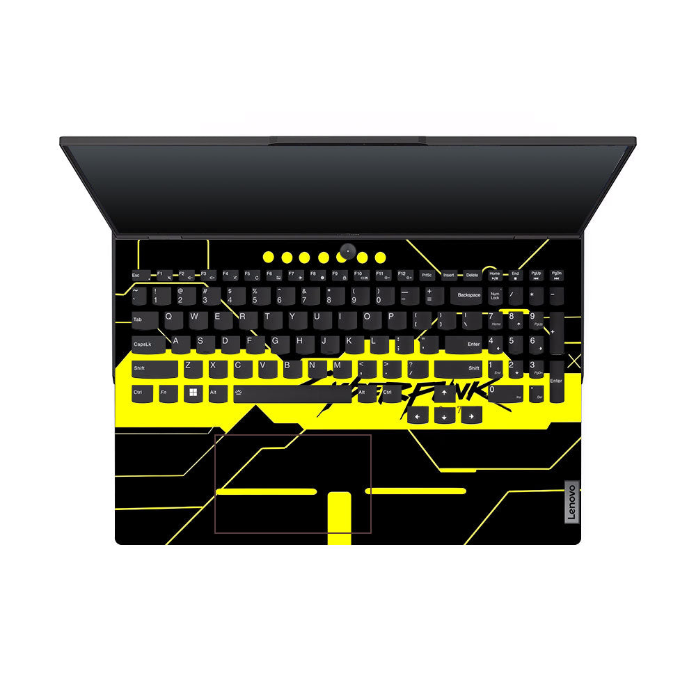Cyberpunk Yellowline Grid Lenovo Legion 5 Pro 16IRX8 and 16IRX9 Laptop Skin