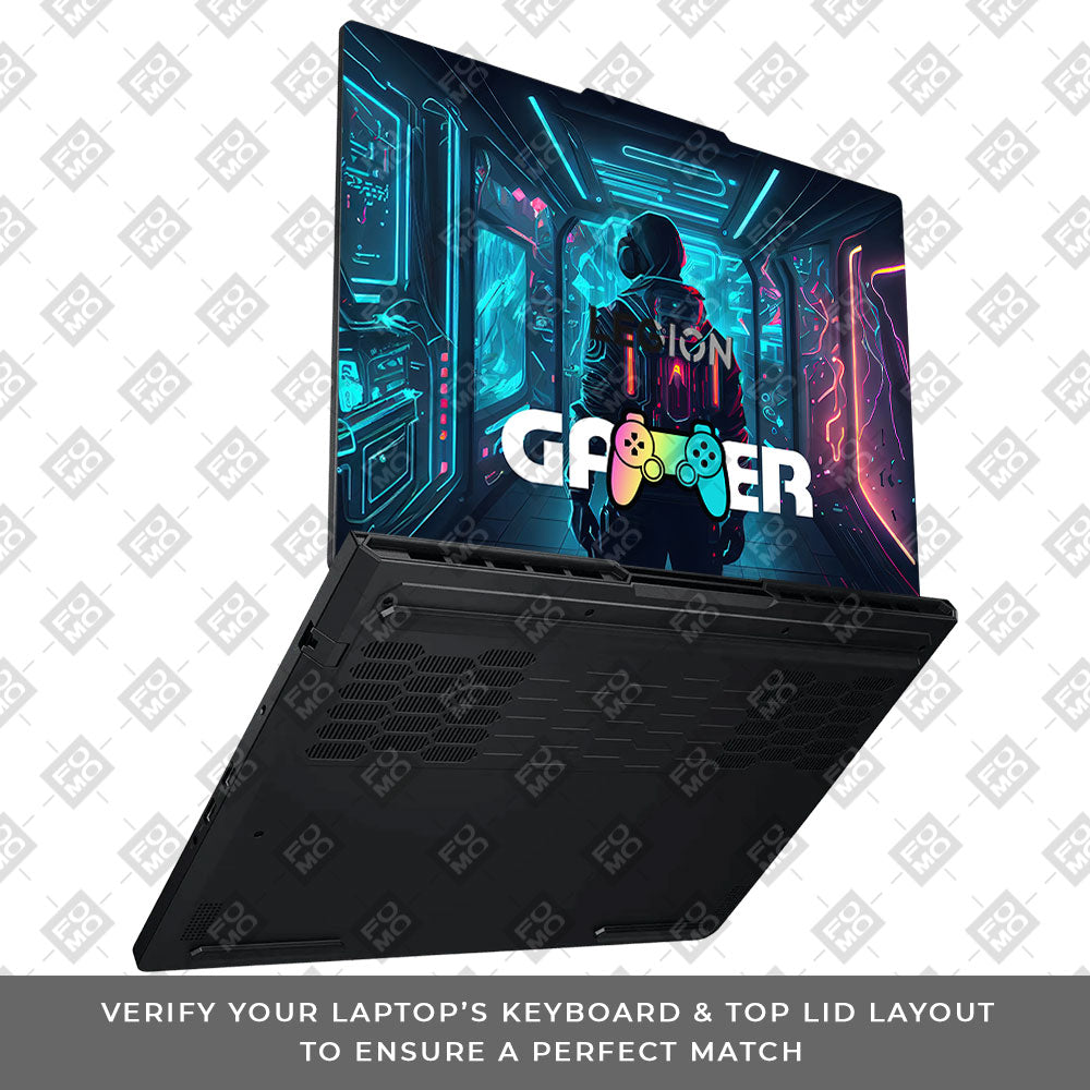 Gamer in Glowing Background Gaming Lenovo Legion Pro 5 16ADR10 Laptop Skin
