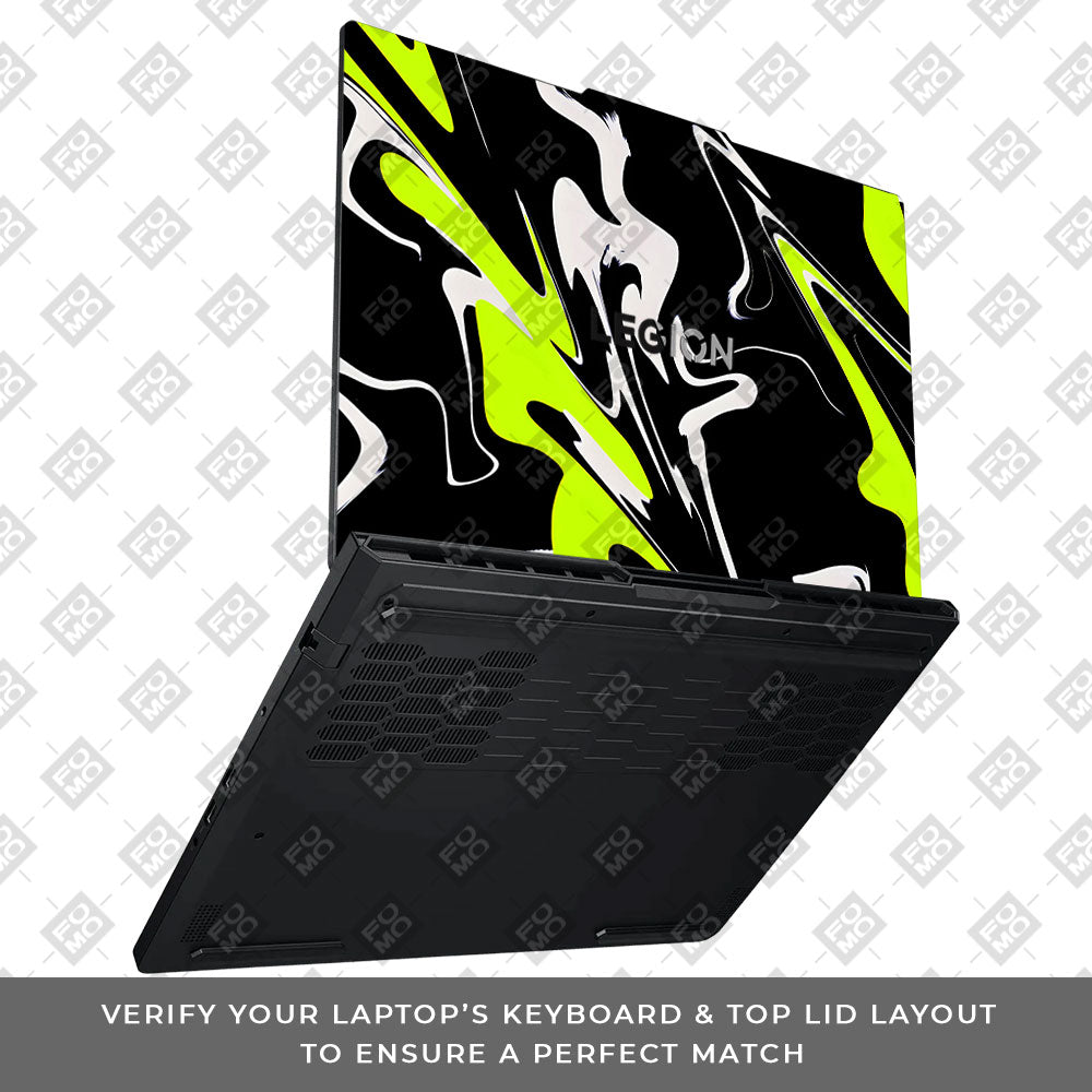 Neon Green and Black Patterns Lenovo Legion Pro 5 16ADR10 Laptop Skin