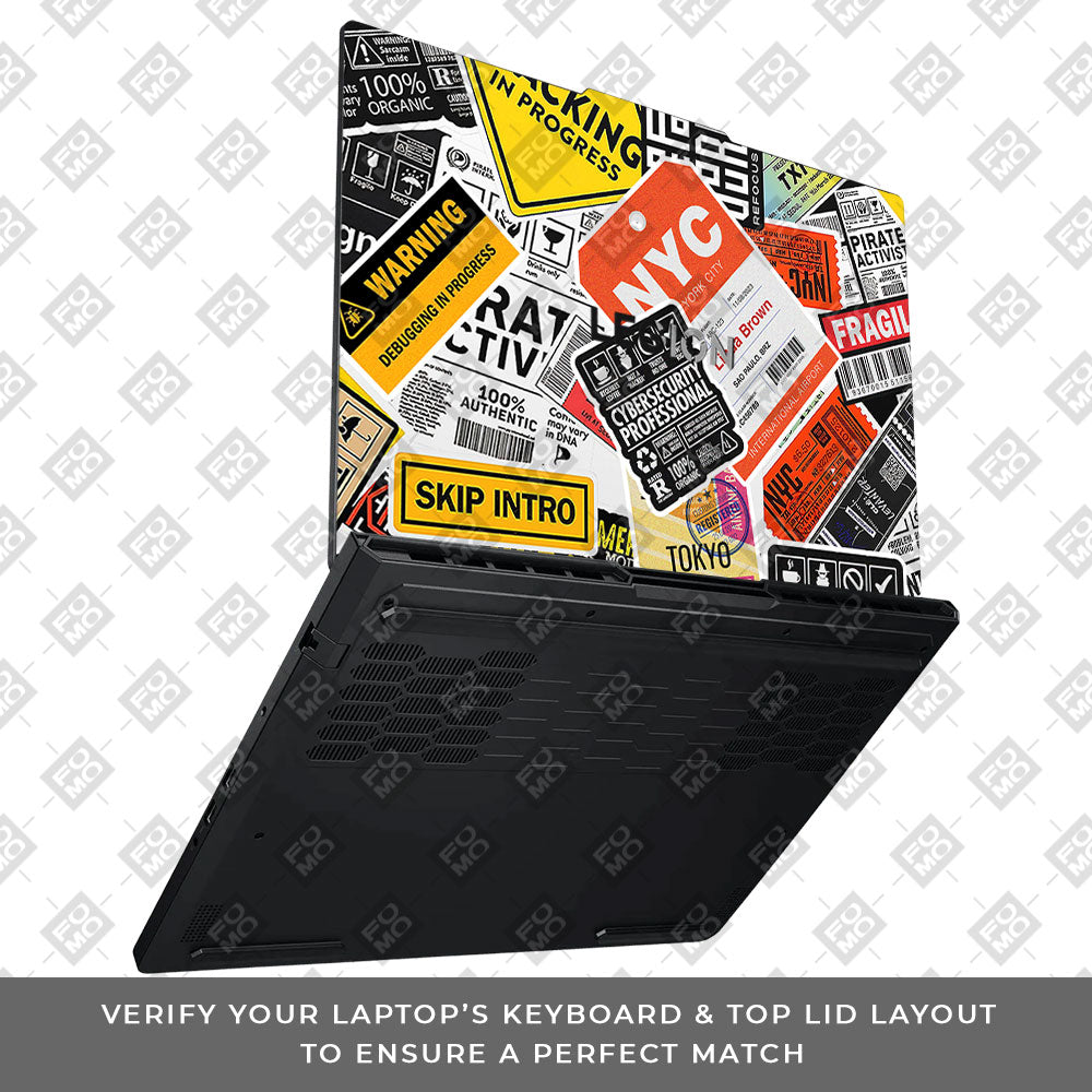 Tech Aesthetic Sticker Collage Lenovo Legion Pro 5 16ADR10 Laptop Skin