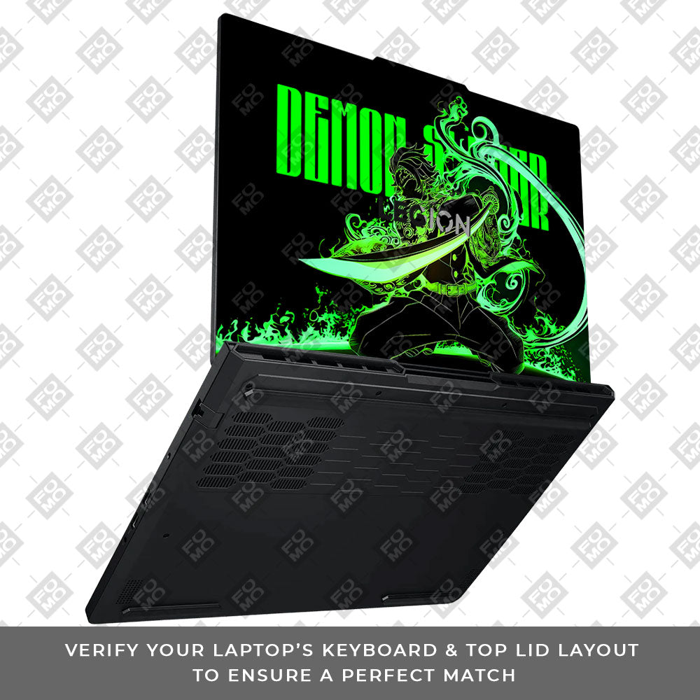 Tanjiro Green Flame Dance Lenovo Legion Pro 5 16ADR10 Laptop Skin