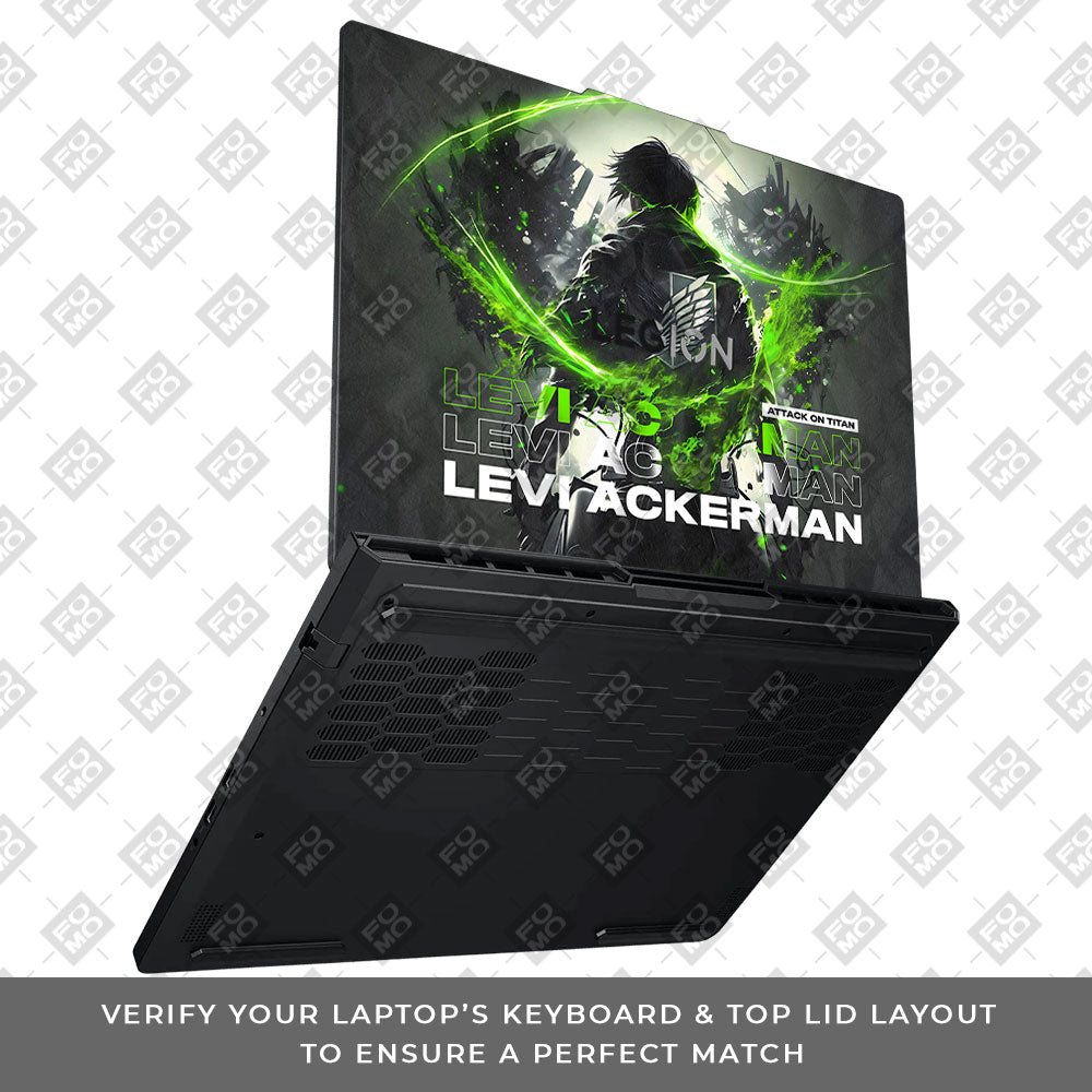 Levi Ackerman Neon Fury Lenovo Legion Pro 5 16ADR10 Laptop Skin