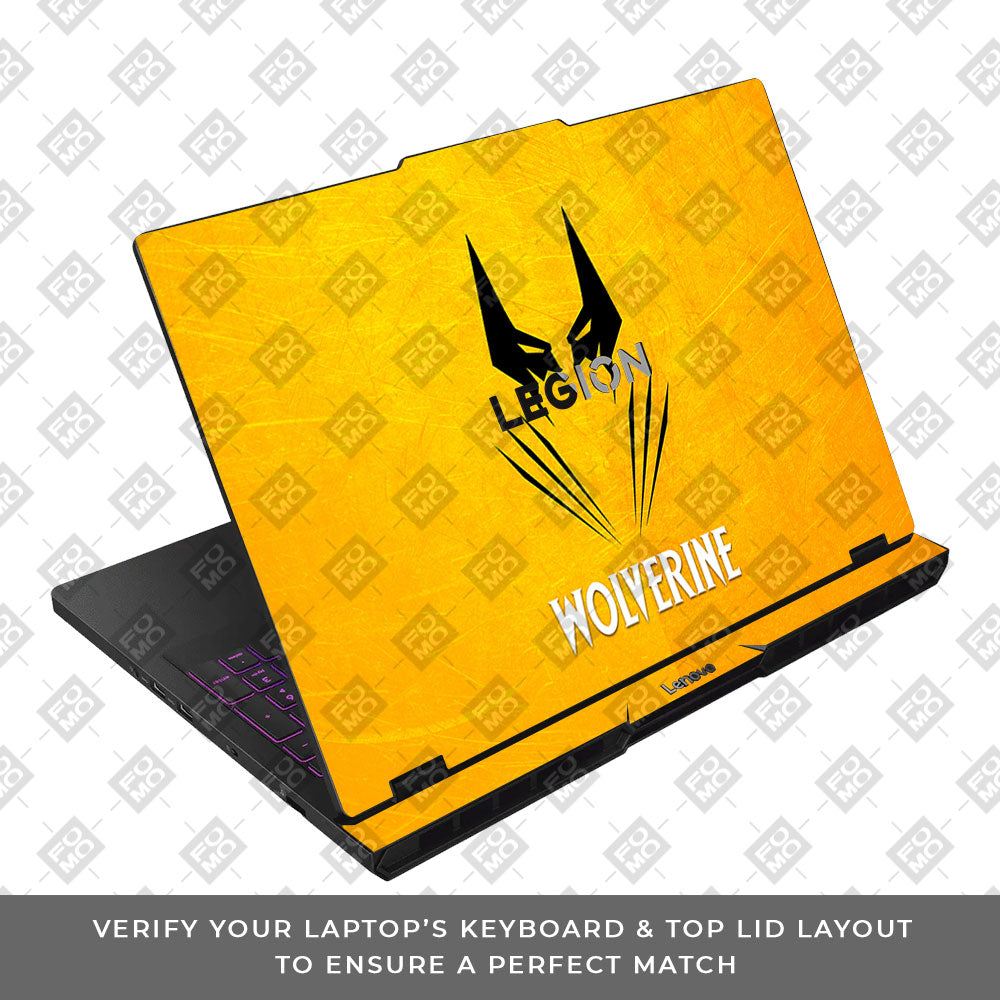 Wolverine with Yellow Background Lenovo Legion Pro 5 16AFR10 Laptop Skin