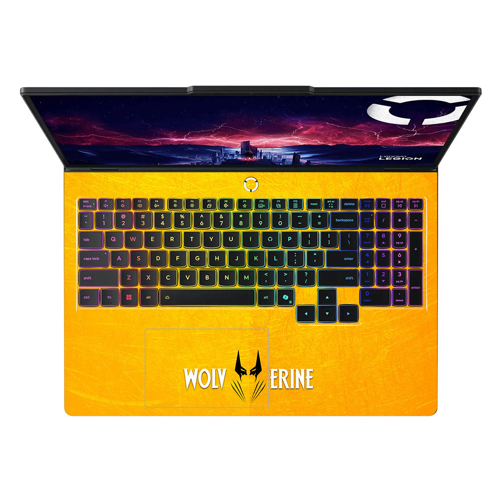 Wolverine with Yellow Background Lenovo Legion Pro 5 16AFR10 Laptop Skin