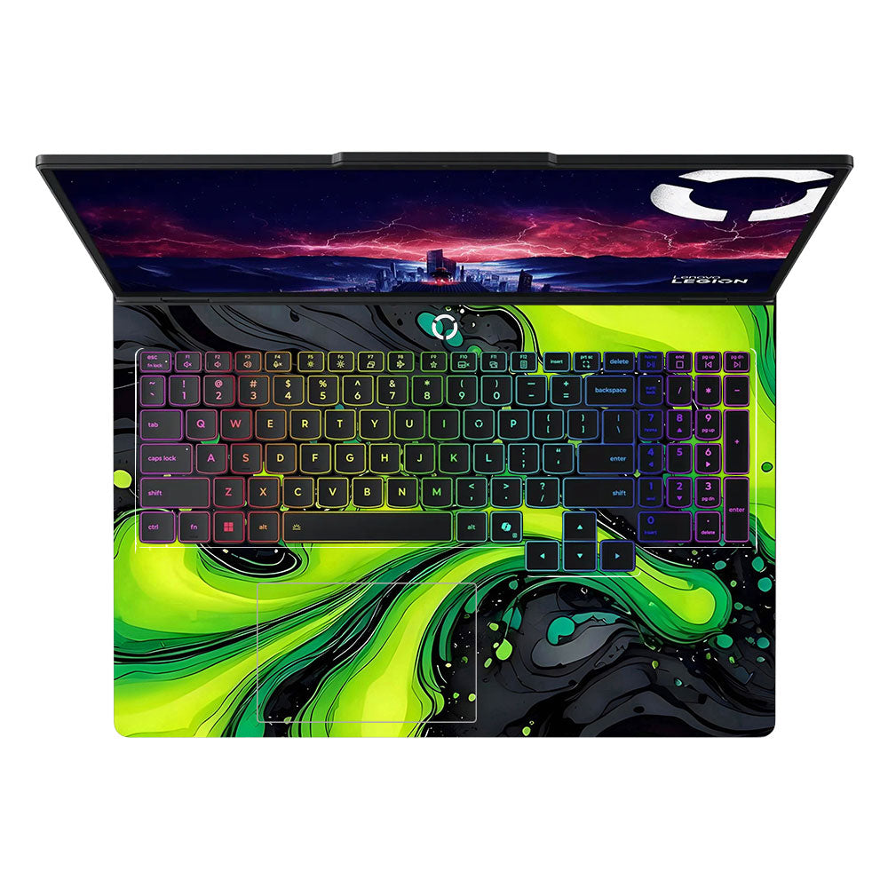 Neon Green Paint Swirls Lenovo Legion Pro 5 16ADR10 Laptop Skin