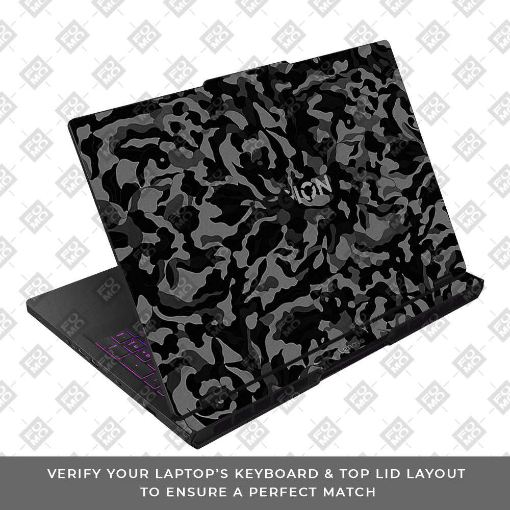Textured Black Camouflage Lenovo Legion Pro 5 16AFR10 Laptop Skin